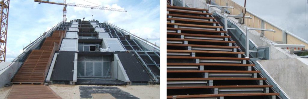 Flachdach Abdichtung Dockland - Treppenkonstruktion