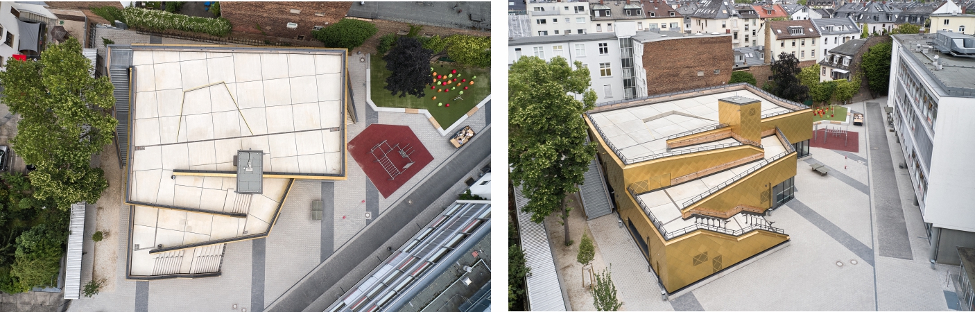 Frankfurt Schillerschule - Referenzbeispiel genutztes Dach
